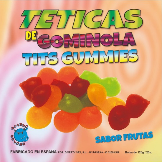BOX OF FRUIT FLAVOR GLOSS BOOB Gummy BOX 6 COLORS AND FLAVORS MADE IS SPAIN