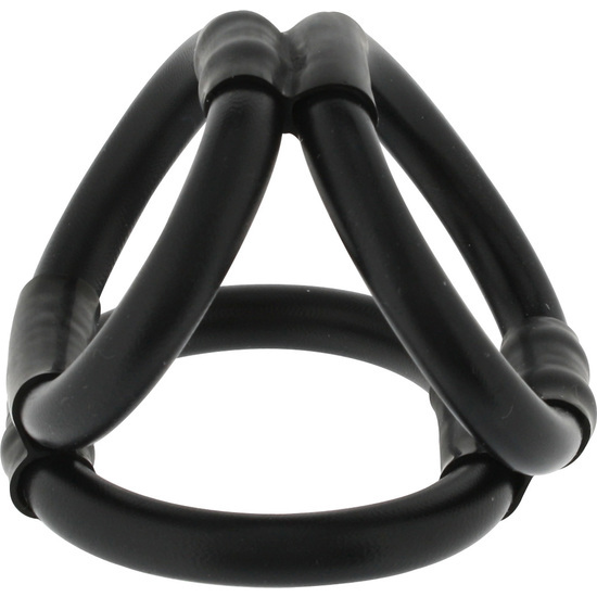 Tri Ring Cock Black Harness