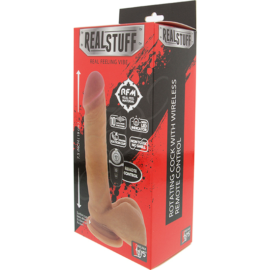 REALSTUFF - REALISTIC PENIS 22CM WITH REMOTE AND ROTATION