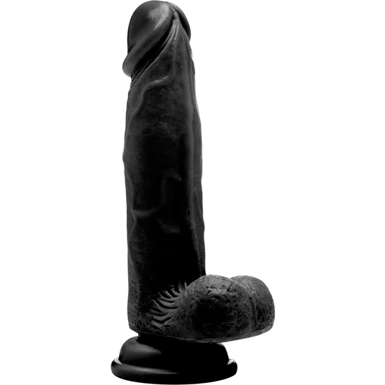 REALROCK REALISTIC PENIS WITH SCROTUM 20 CM - BLACK