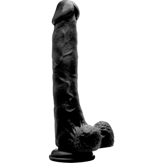REALROCK REALISTIC PENIS WITH SCROTUM 27 CM - BLACK