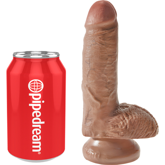 KING COCK REALISTIC PENIS WITH TESTICLES 18CM MULATO