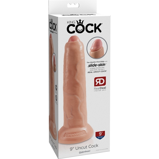 UNCUT 25.4CM - REALISTIC PENIS WITH MOBILE FORESKIN