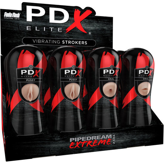 Display Pdx Elite 12uds Masturbators With Vibration
