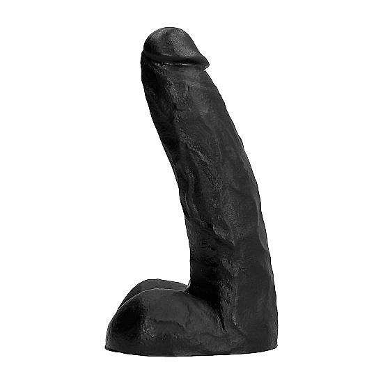 ALL BLACK REALISTIC PENIS WITH TESTICLES 22CM