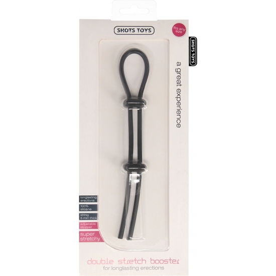 STRECH BOOSTER DOUBLE SILICONE RING - BLACK
