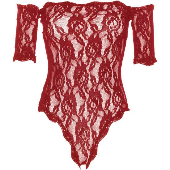 FLORAL LACE TEDDY BODY - RED