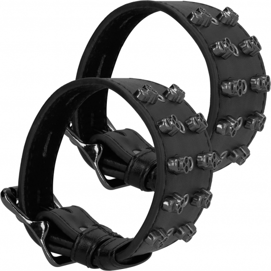Ouch! Skulls And Bones - Handcuffs With Skulls - Black
