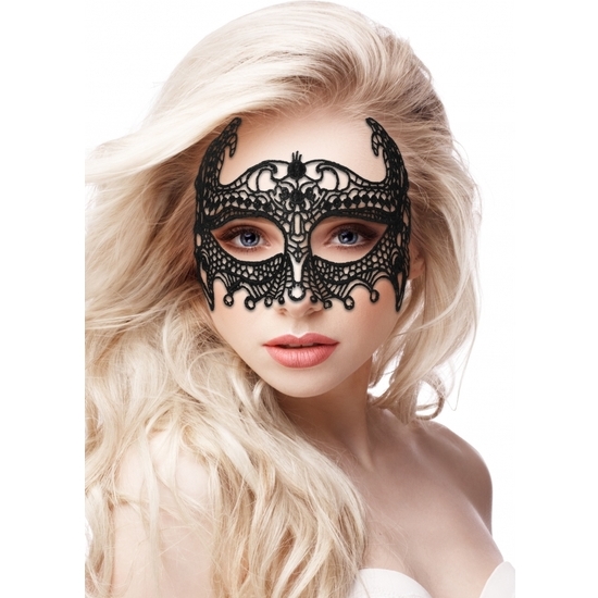 Empress Black Lace Fantasy Mask - Black