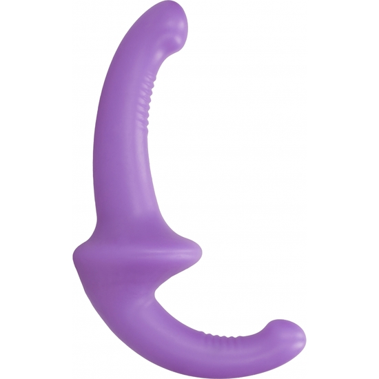 DILDO WITH HARNESS WITHOUT SILICONE SUBJECTION - PURPLE
