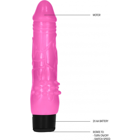 GC REALISTIC THICK VIBRATOR PENIS 20CM - PINK