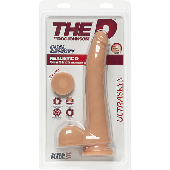THE D - REALISTIC D PENIS WITH SLIM TESTICLES 22.61X4.32CM