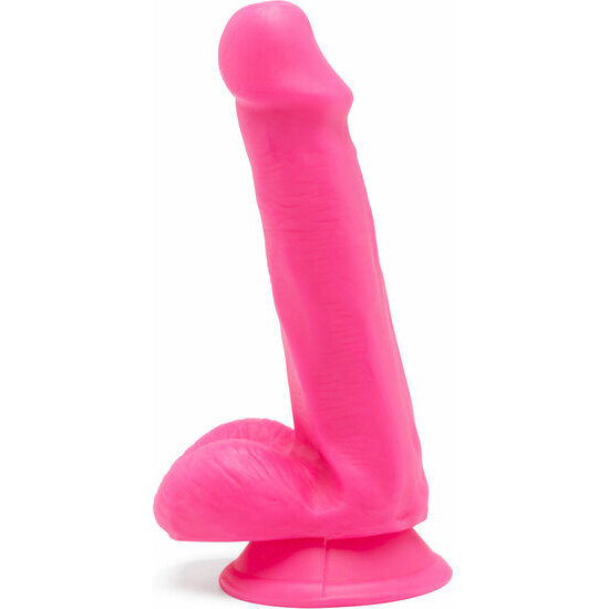 HAPPY DICKS DILDO WITH TESTICLES 15CM - PINK