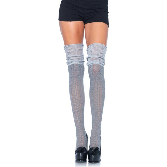 Leg Avenue Gray Ruffled Lace Socks