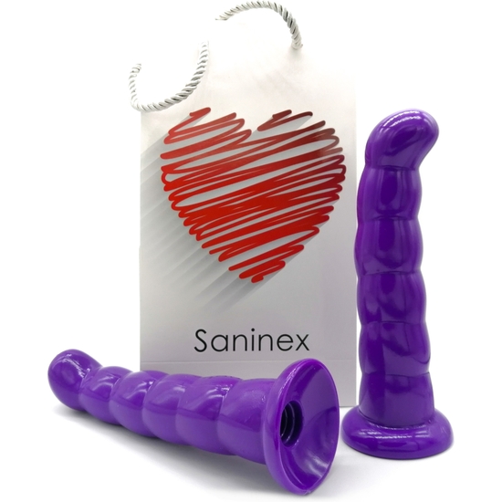 SANINEX LOVE ME - BUTT PLUG & DILDO XXL WITH BASE SUCTION - PURPLE