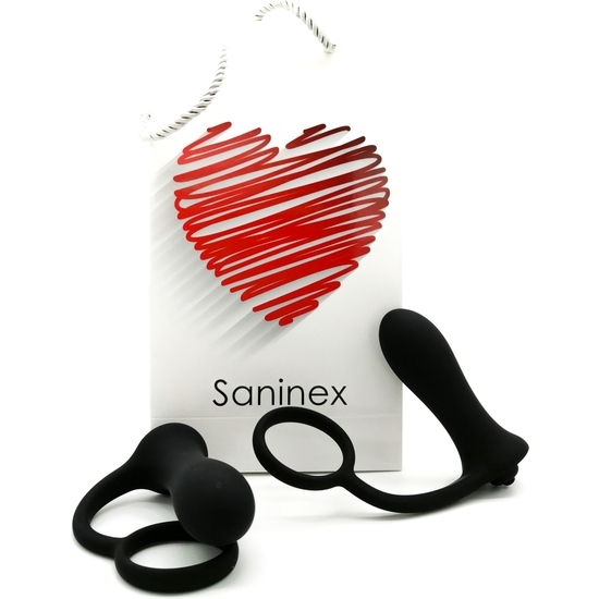 SANINEX BRAVE - PLUG VIBRATOR WITH RING - BLACK