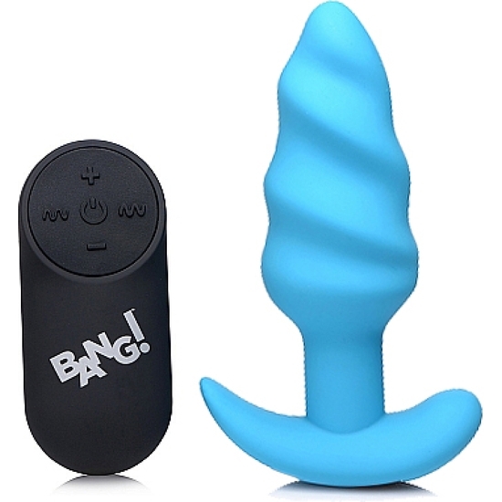 Silicone Swirl Plug With 21x Vibrations - Blue