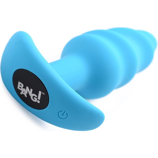 SILICONE SWIRL PLUG WITH 21X VIBRATIONS - BLUE