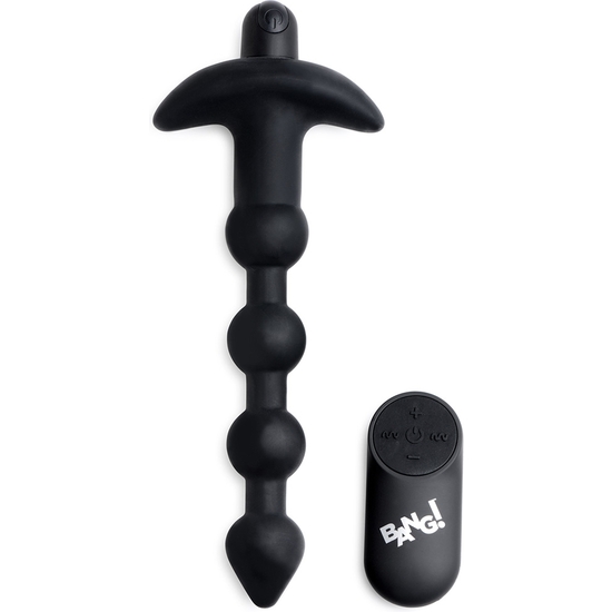 REMOTE VIBRATED PLUG WITH SILICONE BALLS - BLACK XR BRANDS