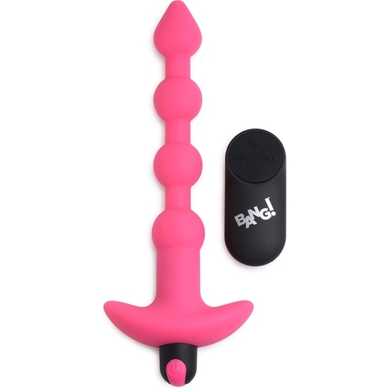 Silicone Anal Ball Vibrator Plug - Pink