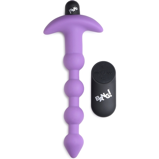 SILICONE ANAL PLUG WITH BALLS AND VIBRATION - PURPLE XR BRANDS
