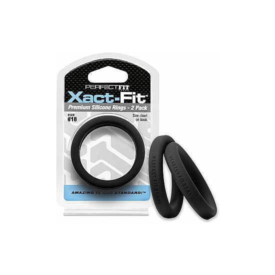 XACT-FIT PACK OF 2 SILICONE RINGS 17,5CM - BLACK