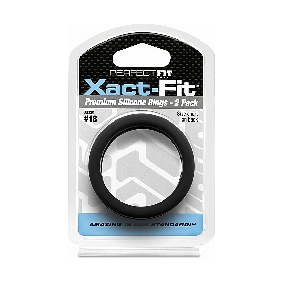XACT-FIT PACK OF 2 SILICONE RINGS 17,5CM - BLACK
