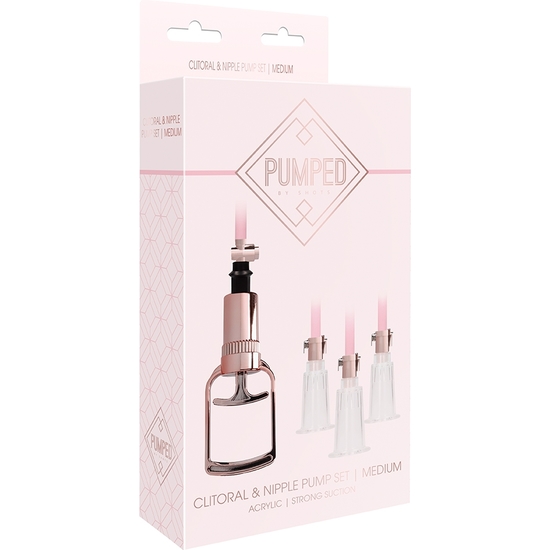 MEDIUM SUCTION KIT FOR BREASTS AND CLITORIS - PINK