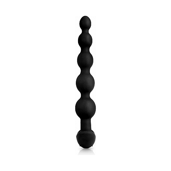 PLUG WITH 5 SILICONE ANAL BALLS WITH VIBRATION - BLACK
