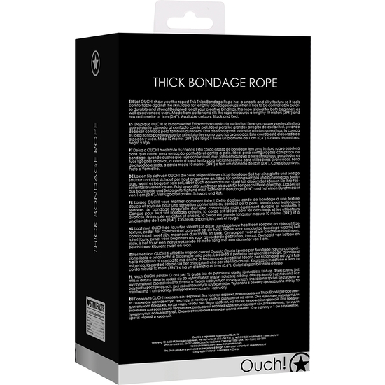 THICK BONDAGE ROPE 10 METERS - BLACK