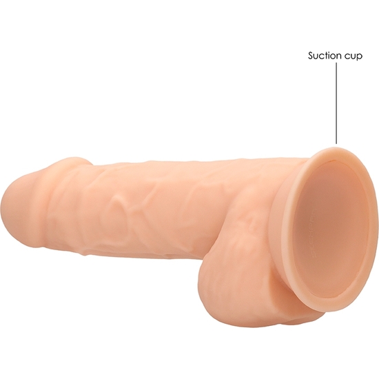 SILICONE PENIS WITH TESTICLES 21.6CM