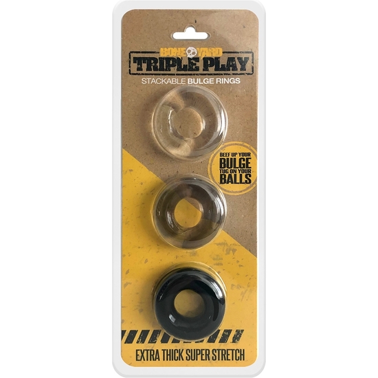 TRIPPLE RING - BLACK GRAY AND TRANSPARENT