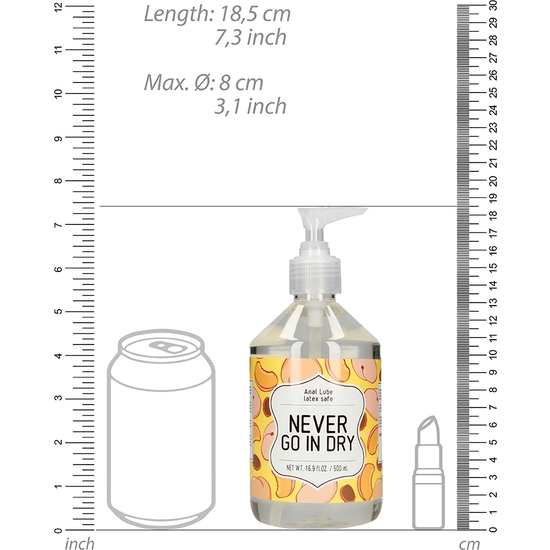 ANAL LUBRICANT - NEVER GO IN DRY - 500 ML