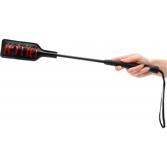 OUCH! BLACK WHIP WITH RED BITCH TEXT