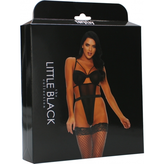 SULTRY VIXEN TEDDY WITH GARTER STRAPS BLACK
