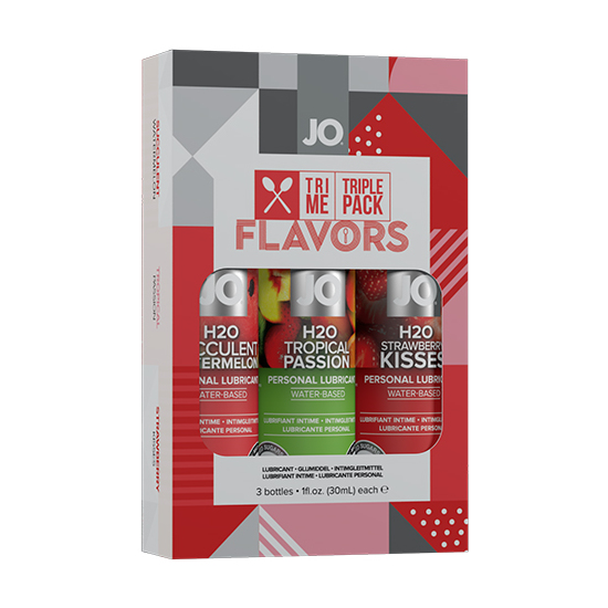 SYSTEM JO - 3 PACK OF LUBRICANTS WITH TROPICAL/STRAWBERRY/WATERMELON FLAVORS